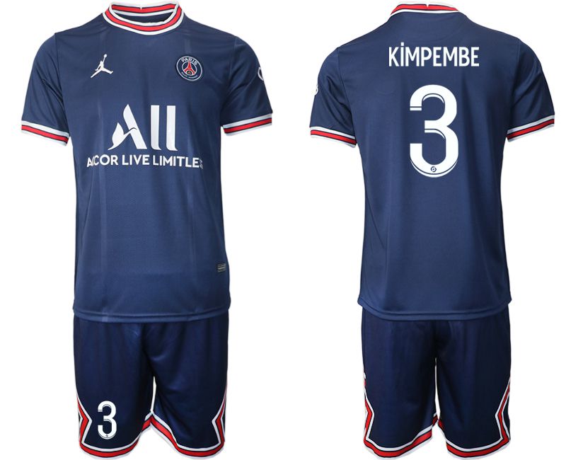 Men 2021-2022 Club Paris St German home blue #3 Soccer Jersey->customized soccer jersey->Custom Jersey